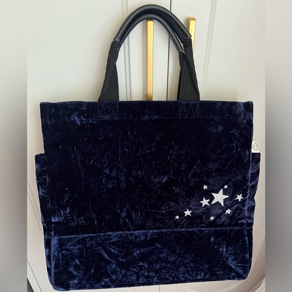 Quilted Koala Elegant crushed Velvet Starry Tote Bag - Picture 1 of 6